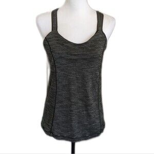 Lululemon Athletica athletic tank, olive green heather, built in bra (camo), 8